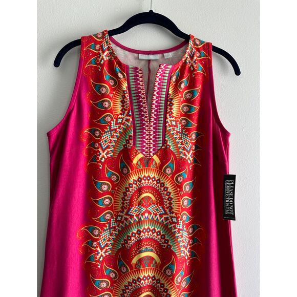 New York & Co Sleeveless Dress Women's Pink Batik Print NWT Size S - Picture 4 of 5